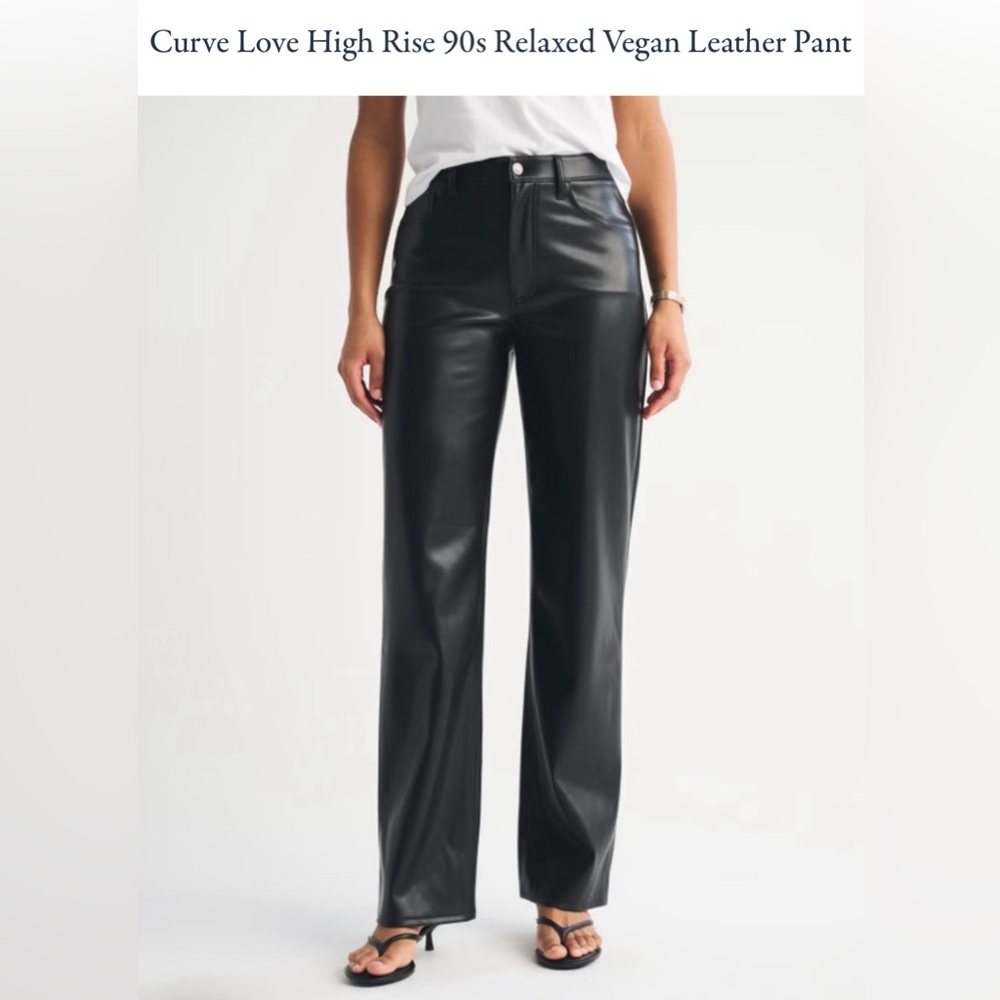 Abercrombie & Fitch Black High-Rise Vegan Leather Jeans